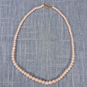 1960s Vintage Necklace with a Single Strand of White Pearl Beads